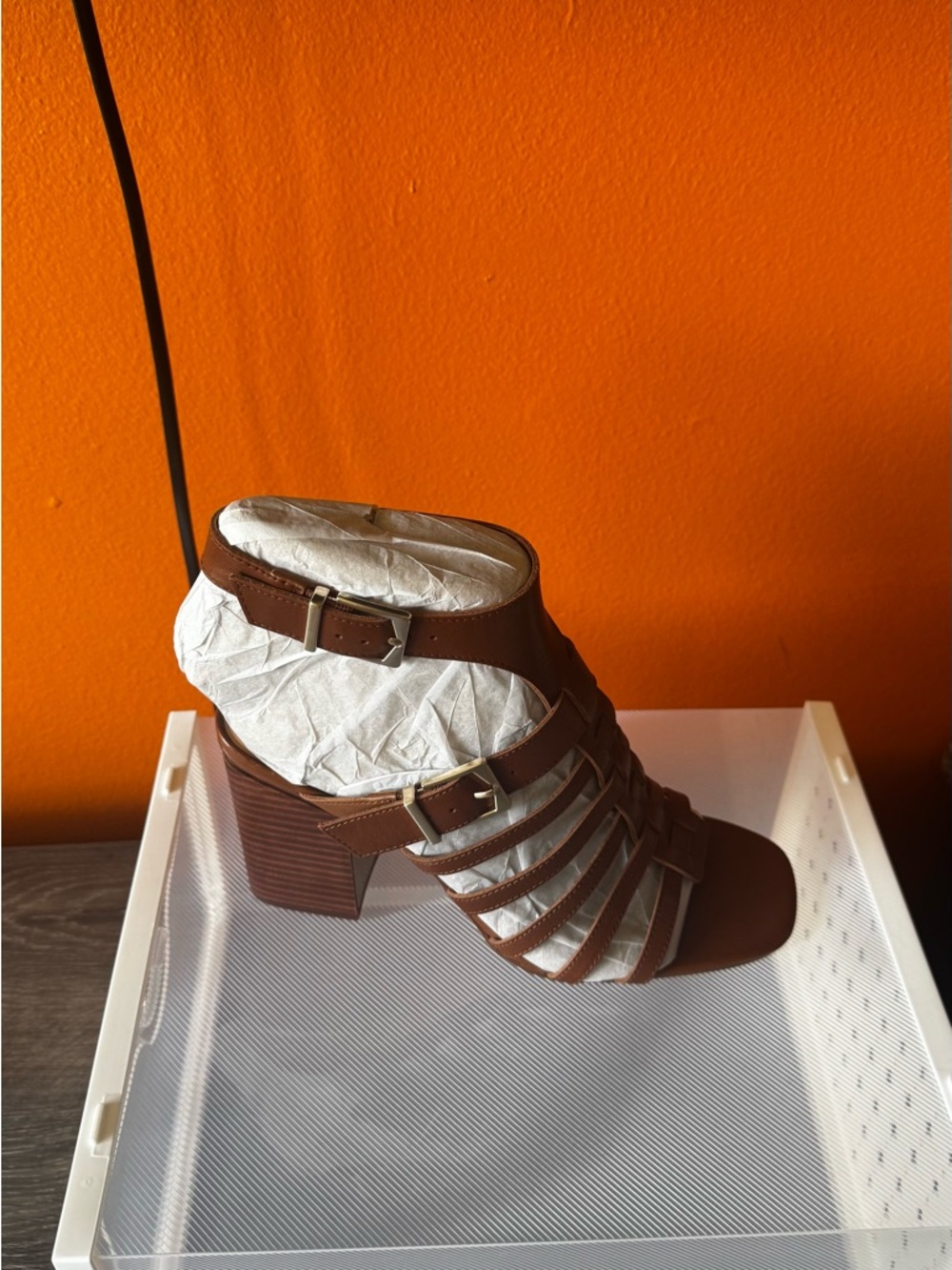 Vince Camuto Tan Strappy Block Heel Sandals - Picture 6 of 6